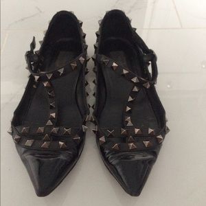 Valentino rockstud Black cage flats 35